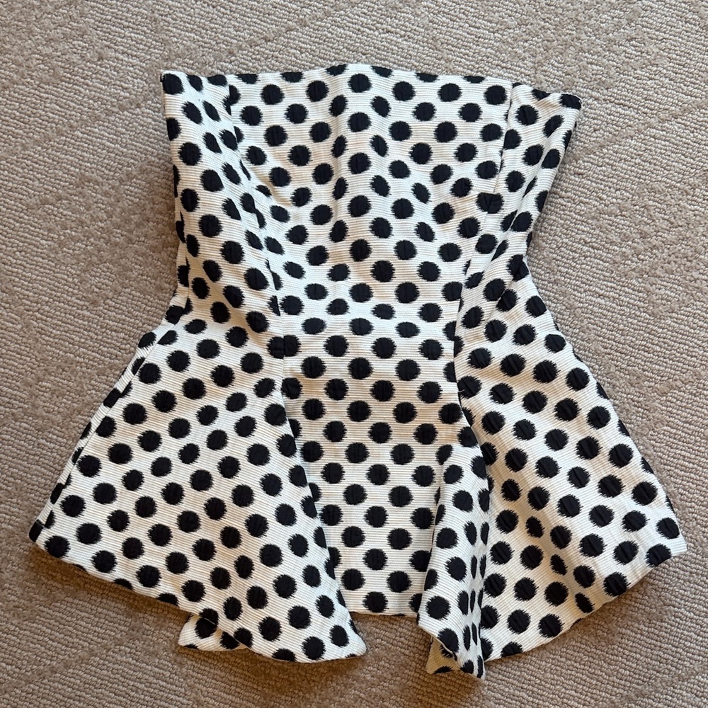 Polka Dot Strapless Top